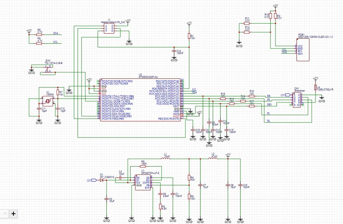 Схема Arduino Uno с дополнением необходимыми компонентами