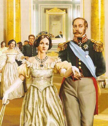 Император Николай I с супругой