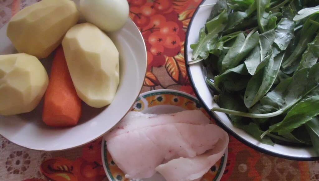 Продукты для приготовления зеленого борща. Мое личное фото