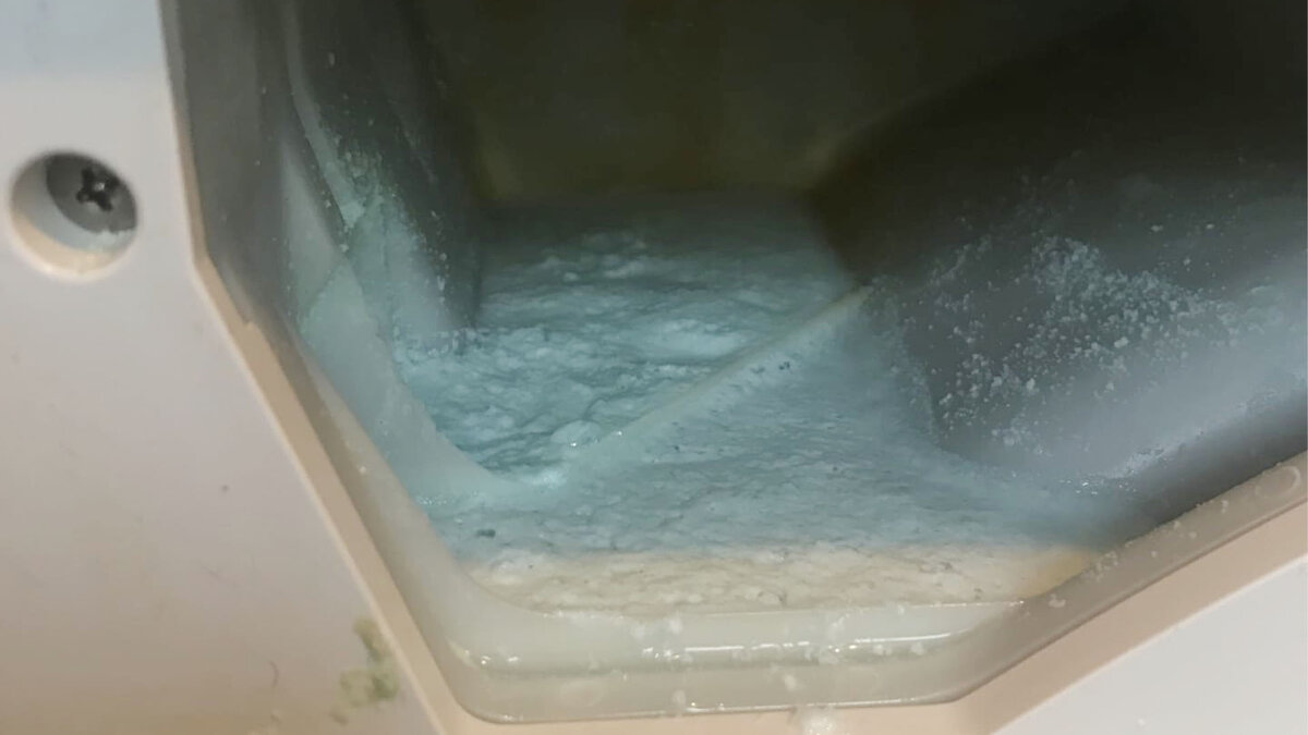 Вот такой сюрприз ждал под лотком для порошка