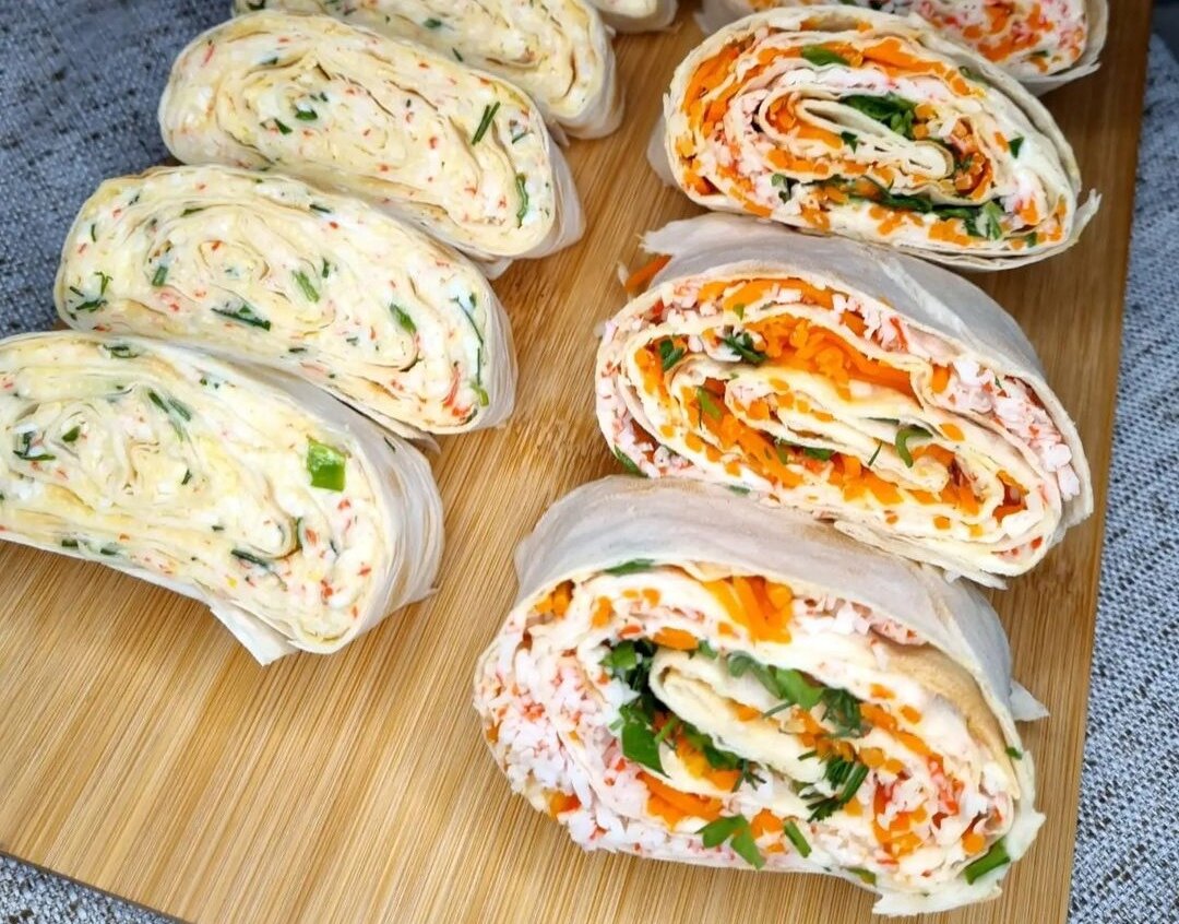 Рулетики из тонкого лаваша