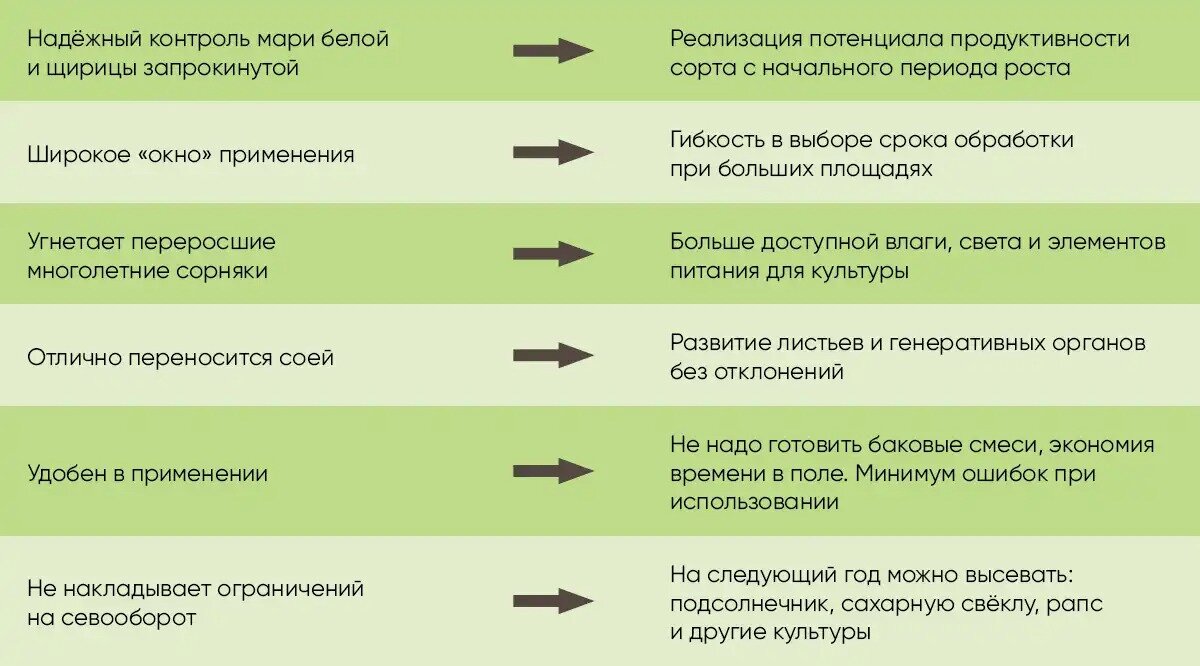 Схема защиты сои от сорняков