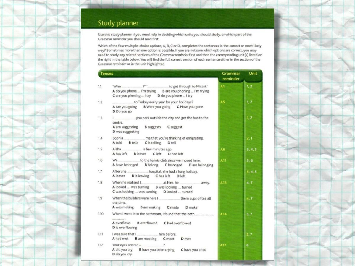 *У Мартина Хевингса раздел "Study guide" называется "Study planner".