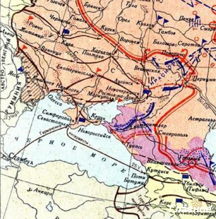Карта россии в 1918 году