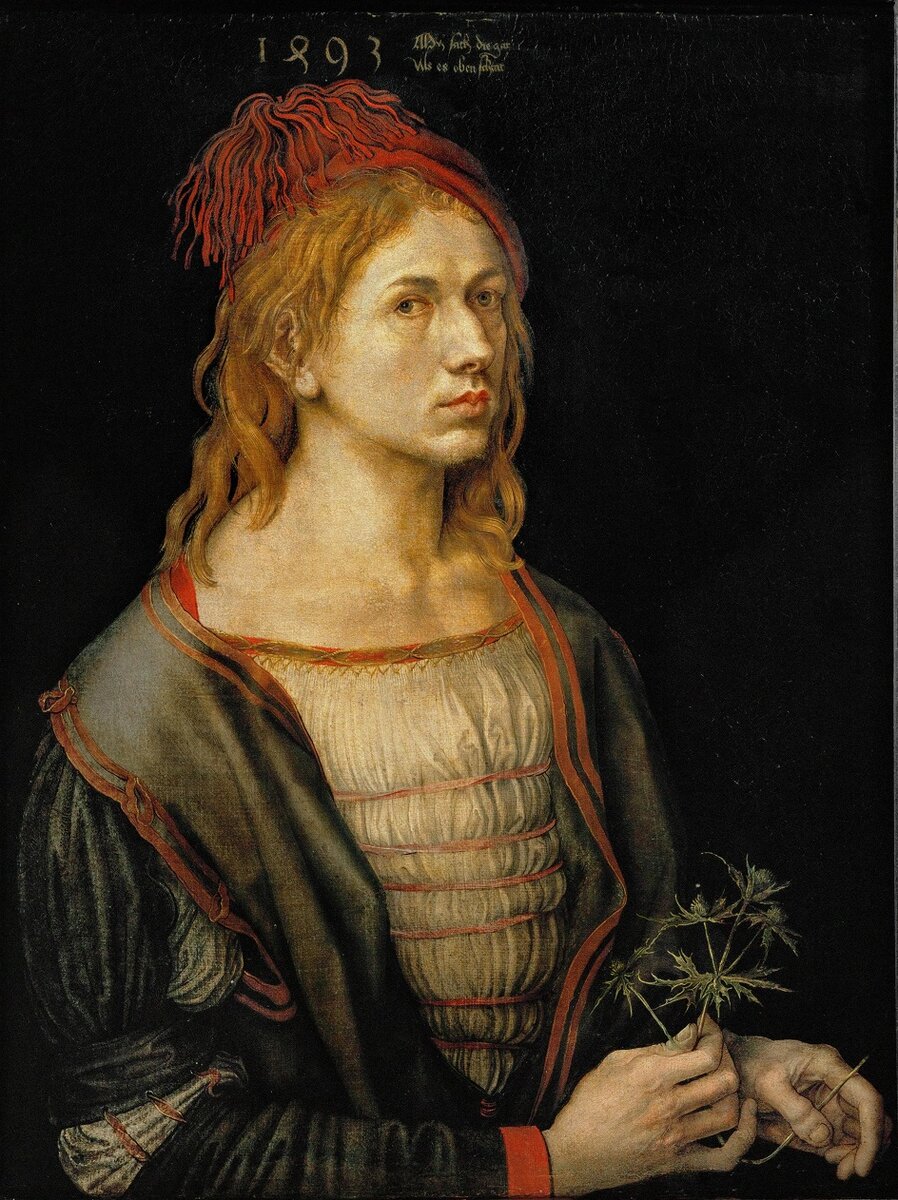 Дюрер. Автопортрет с чертополохом. 1493