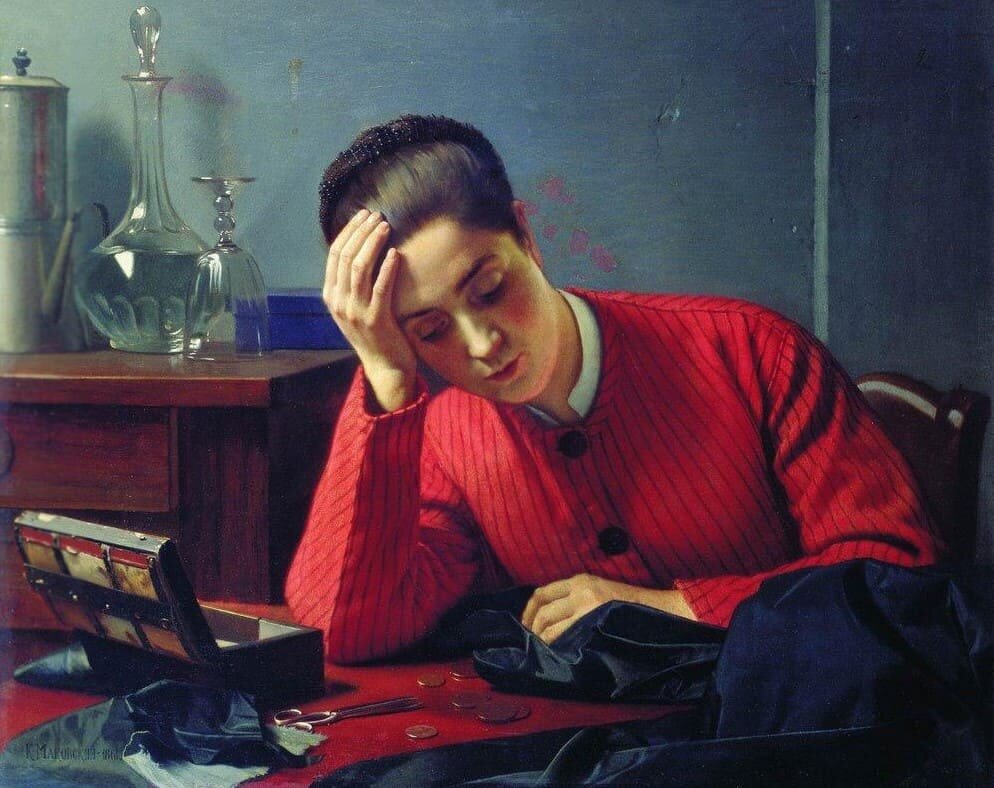 К. Маковский  — Швея, 1861 г.