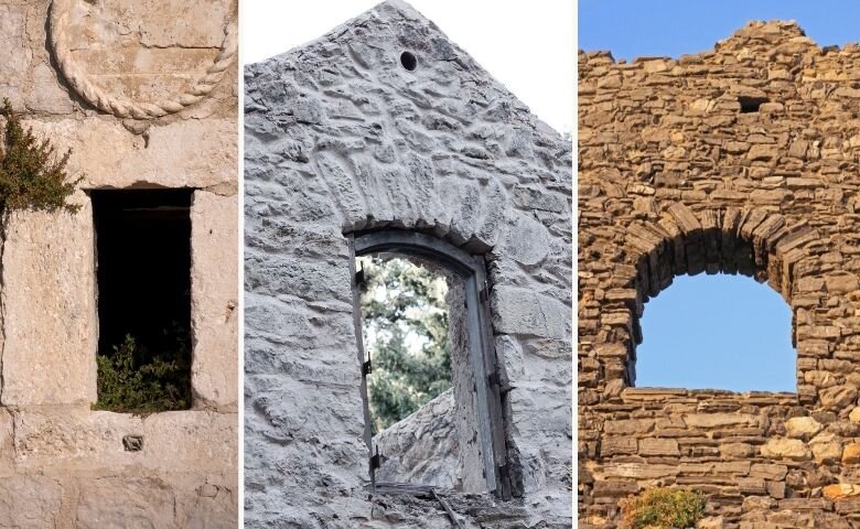 Первые окна в виде отверстий (источник: https://www.canva.com/, авторский дизайн) 