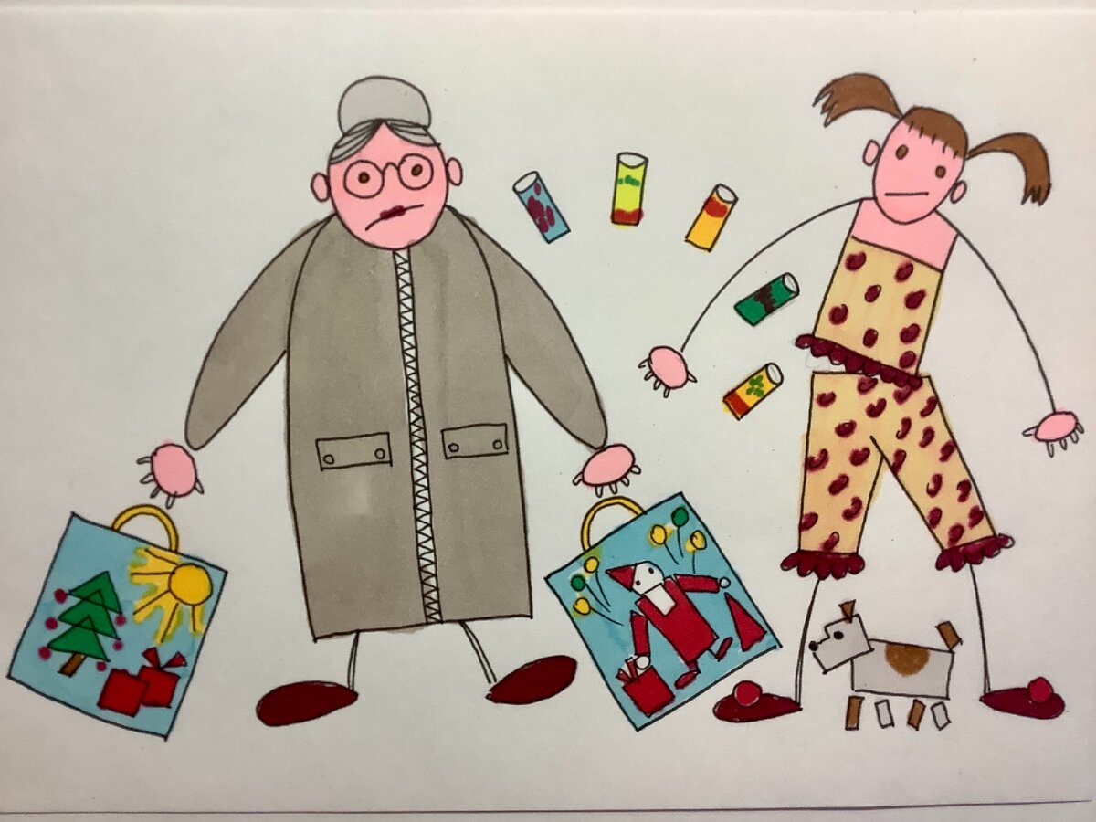 Любящая бабушка и внучка просто друг друга не поняли? Рисунок автора