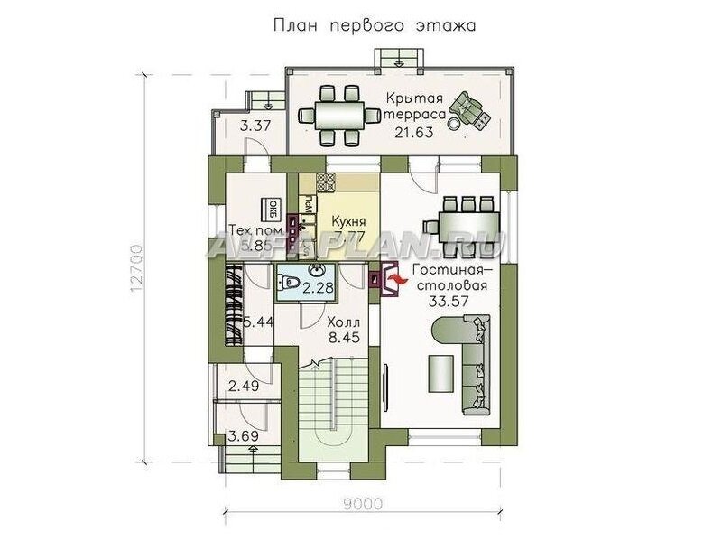 Планировка 1-го этажа дома 185A «Приоритет», © Владимир Тарасов