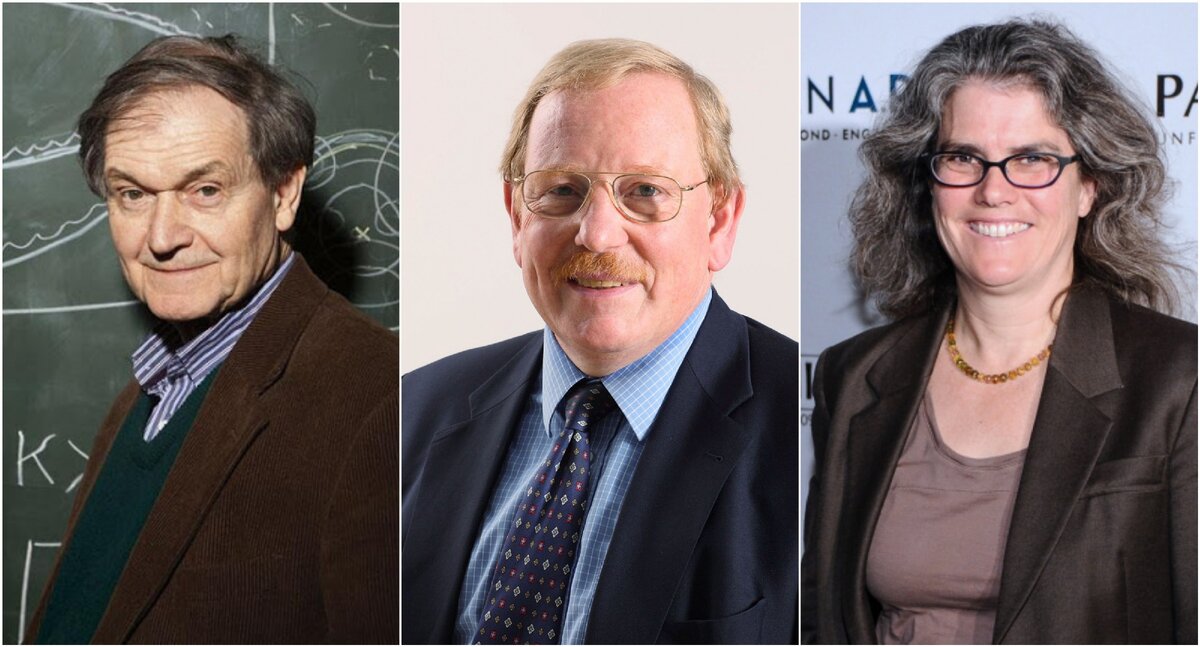 Нобелевские лауреаты по физике 2020 года:Роджер Пенроуз, Райнхард Генцель, и Андреа Гез