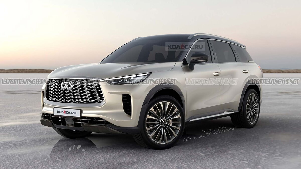 На Российских ресурсах первыми о готовом дизайне нового QX-60 заявили Колеса.Ру, дорисовав сами авто из под камуфляжа. Ну что ж, классическая форма, большая решетка, диодная оптика. Ничего нового и удивительного, а поверьте, я давно читаю Колеса.Ру - с рендерами они почти никогда не промахиваются, так что QX60 так и будет выглядеть (Фото взято из Google)