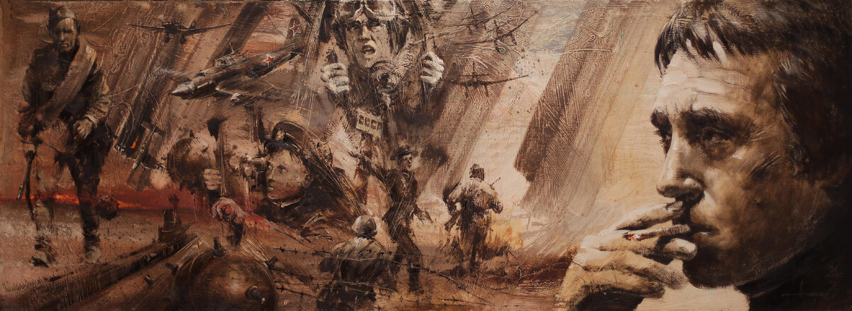 ВЛАДИМИР ВЫСОЦКИЙ ПЕСНИ О ВОЙНЕ. ХУДОЖНИК ИЛЬЯС АЙДАРОВ http://www.aidarovart.ru/владимир-высоцкий-песни-о-войне/