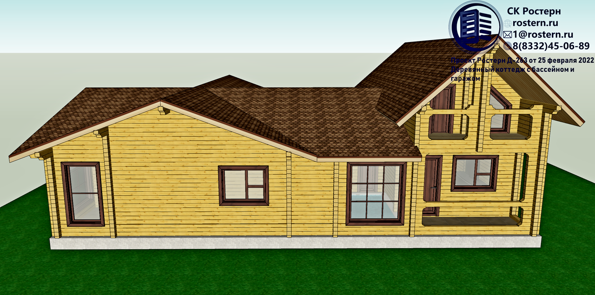 Деревянный коттедж 222 м2. источник фото: https://rostern.ru/