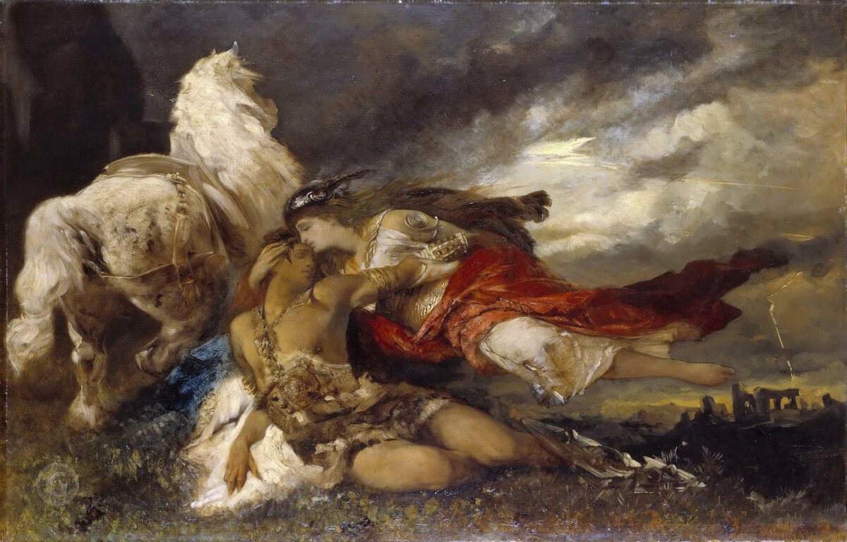 Ганс Макарт (1840-1884). «Валькирия и умирающий герой»