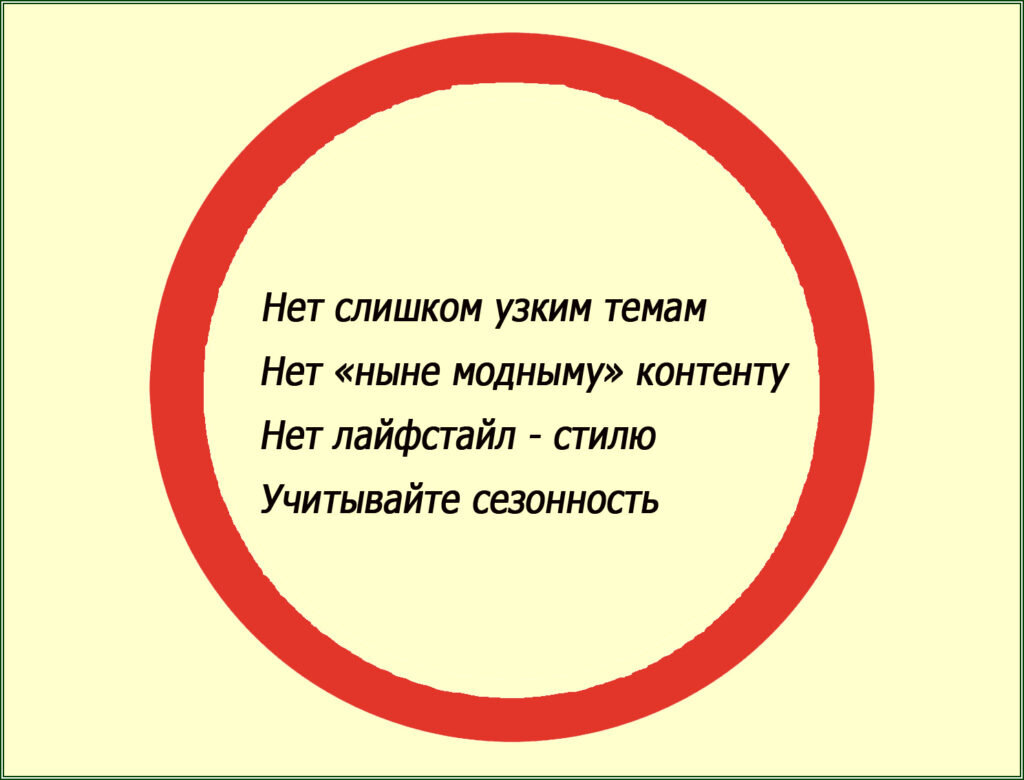 Не самые удачные тематики для контентного сайта  📷
