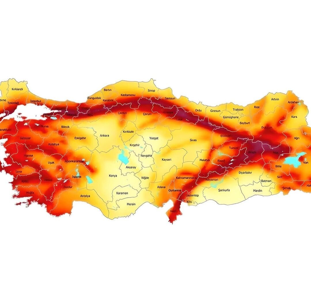 Карта сейсмичности турции