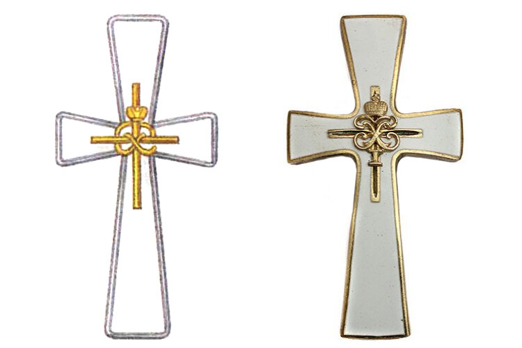 Полковой знак Лейб-гвардии Кексгольмского полка и офицерский нагрудный знак. 