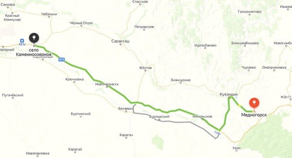 Карта медногорск оренбургская область