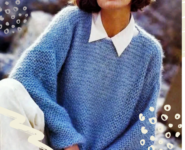 Пуловер из мохера. Коллаж создан на фото из свободных интернет-источников.