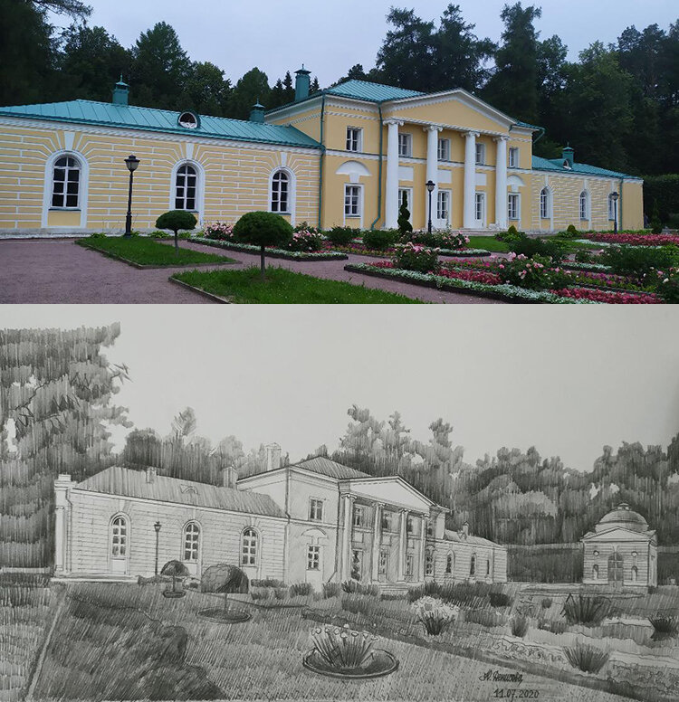 Архангельское. Павильон Каприз. Рисунок Юлии Денисовой