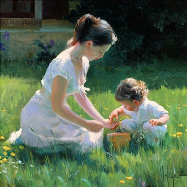 Владимир Волегов, картина из серии "Мать и ребенок"