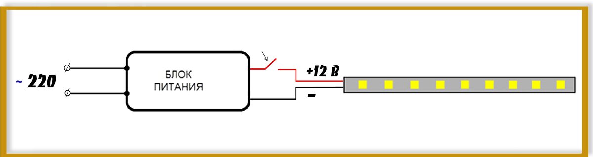 Схема включения светодиодной ленты 