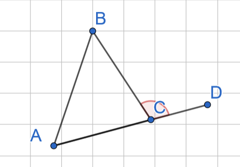 На рисунке показан внешний угол треугольника