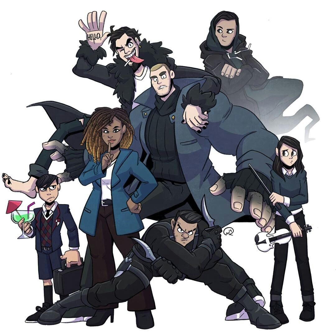 Арты, сделанные по вселенной сериала "Академия Амбрелла"