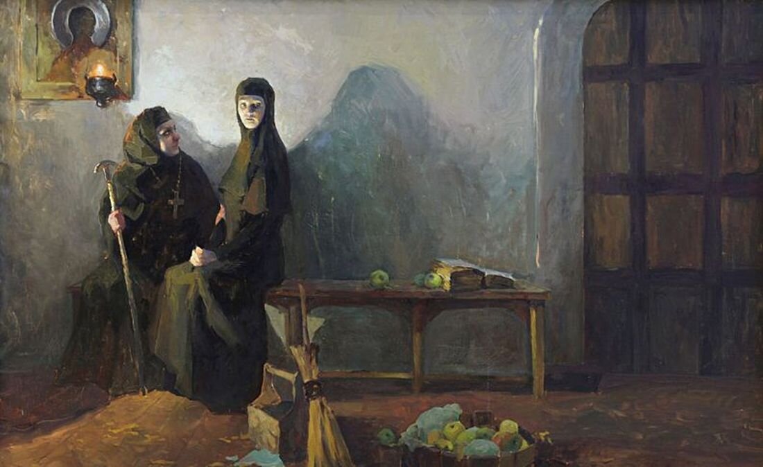 Сосланная в монастырь Соломония Сабурова