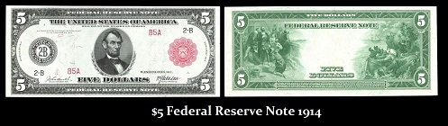 Банкнота Федерального резерва в $5 от 1914 года / фото © Мартин Армстронг