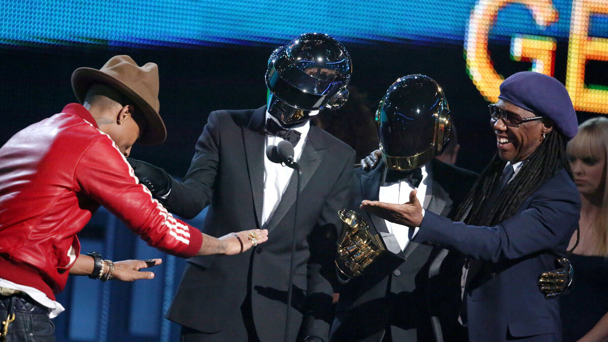 Daft Punk, Pharrell Williams, Nile Rogers на церемонии Грэмми 2014