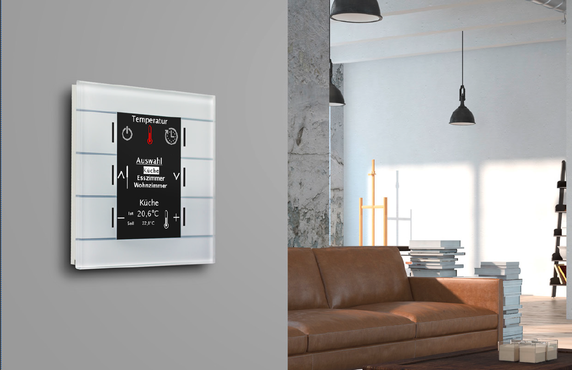 Стеклянный KNX выключатель MDT