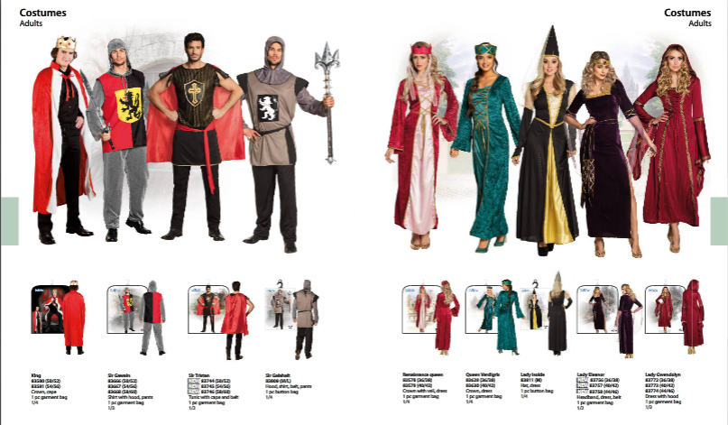 Компания активно поставляет, кроме собственно карнавальных костюмов, также и головные уборы, парики, иные карнавальные аксессуары, тематические коллекции для вечеринок, праздничные украшения, краски и грим для лица и многое другое.
Иллюстрация - с официального сайта компании