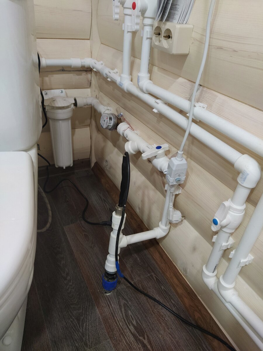 Ввод в дом, с греющим кабелем 2 метра, как раз до 1,5 метровой глубины трубы