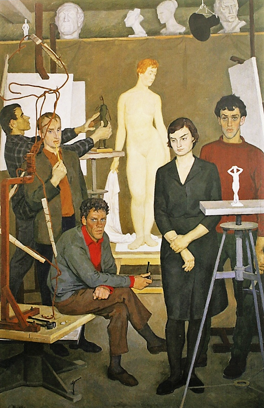 «Студенты. В скульптурной студии», 1966