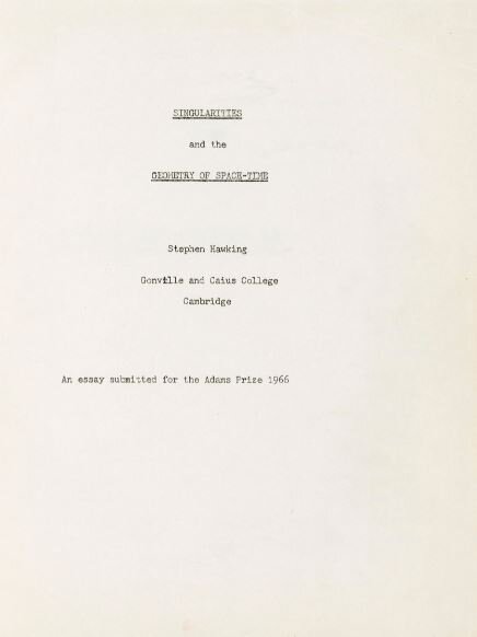 «Сингулярности и геометрия пространства-времени», Стивен Хокинг. 13 декабря 1966 г.