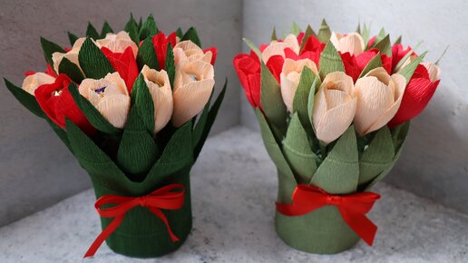 Тюльпаны из гофрированной бумаги своими руками: мастер-класс с фото - горыныч45.рф