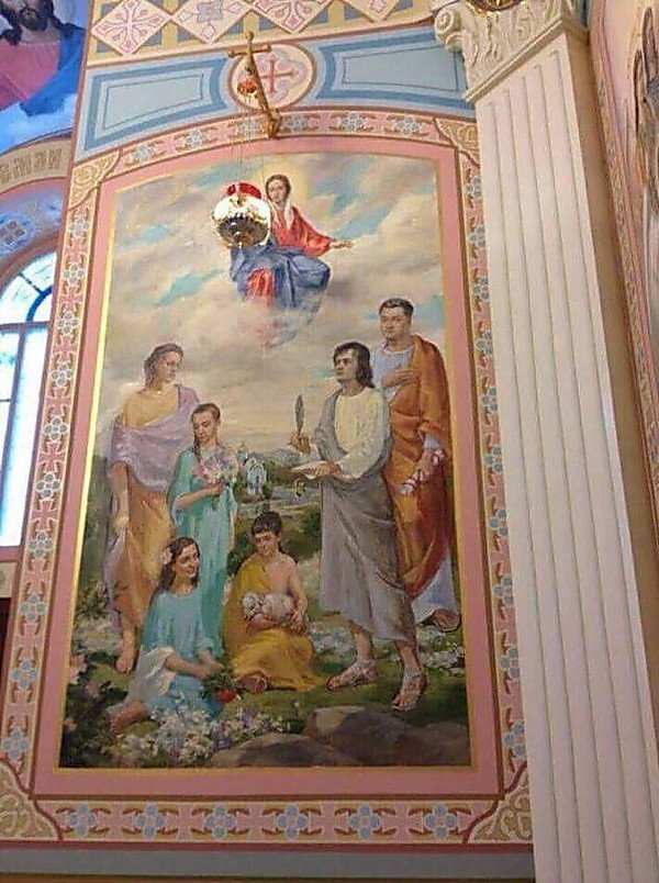 Frescos in St. George Church in Kurbinovo, Prespa, Macedonia.