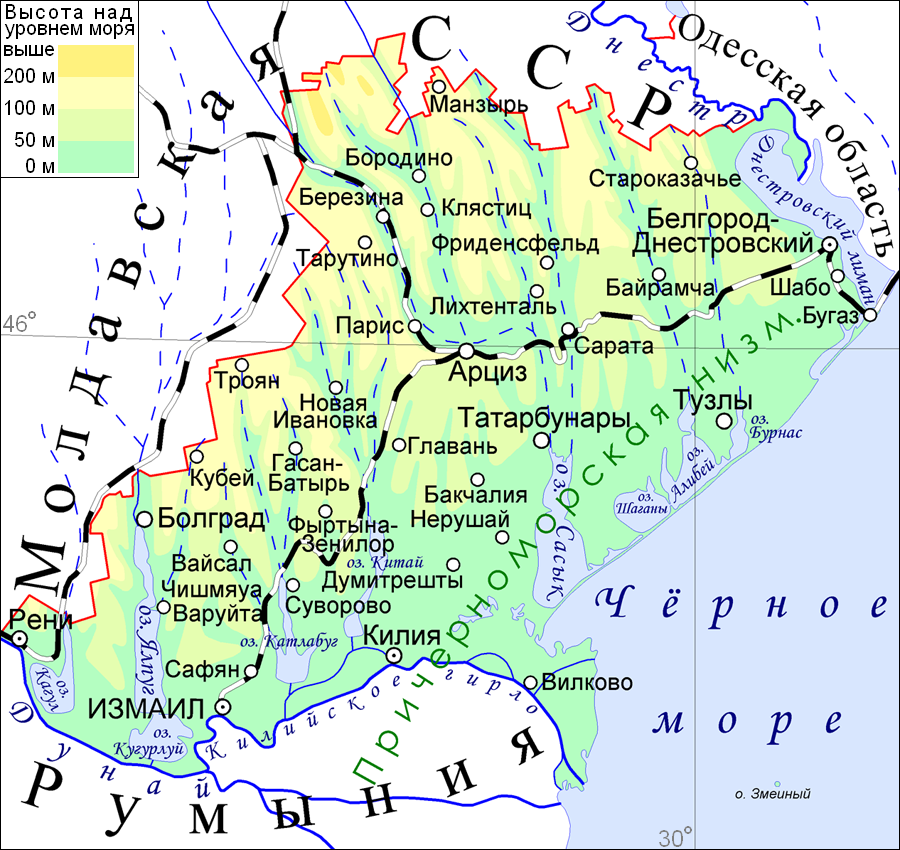 Карта одесской области и молдавии