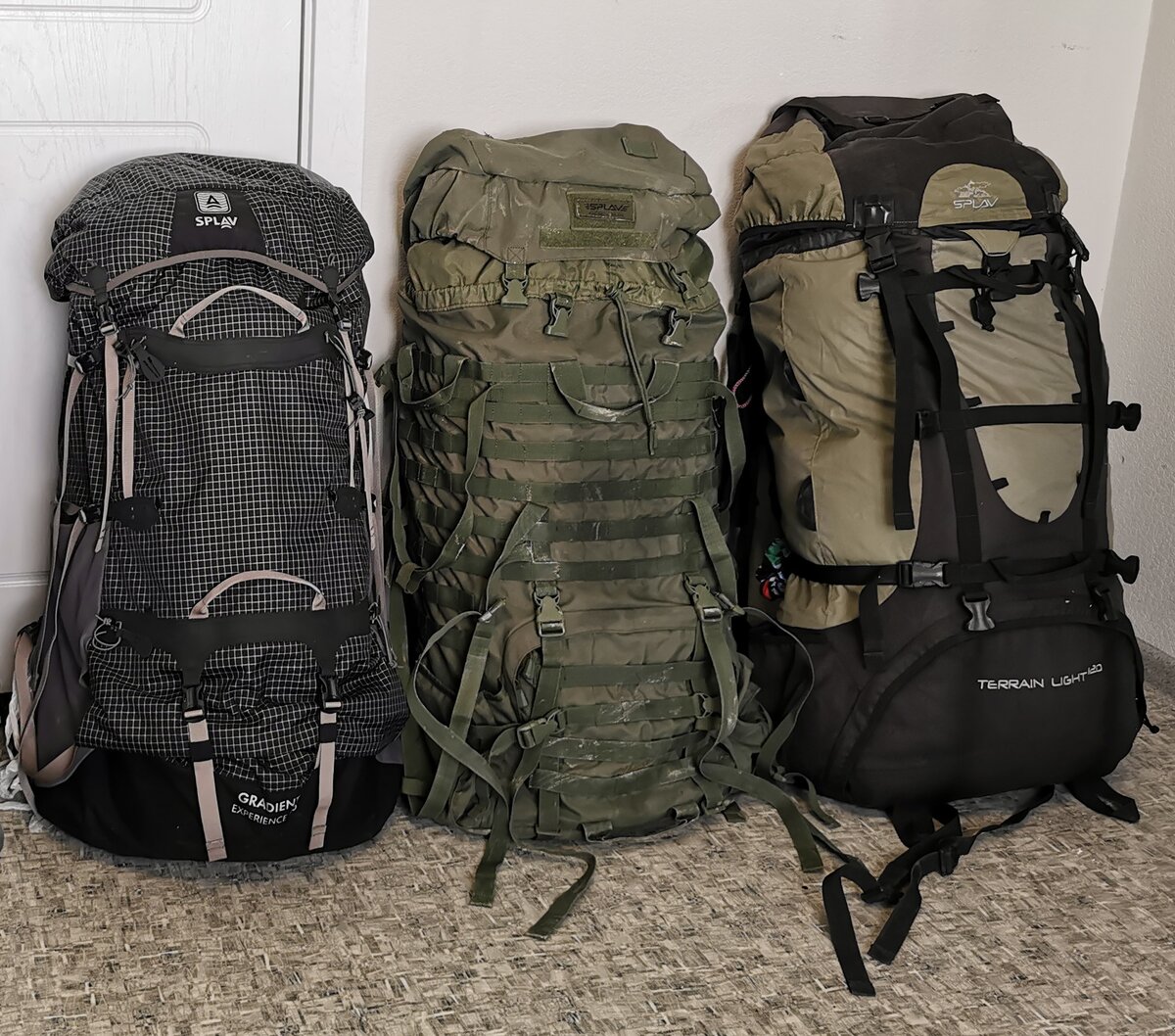 Gradient, Raptor и Terrain рядом для сравнения