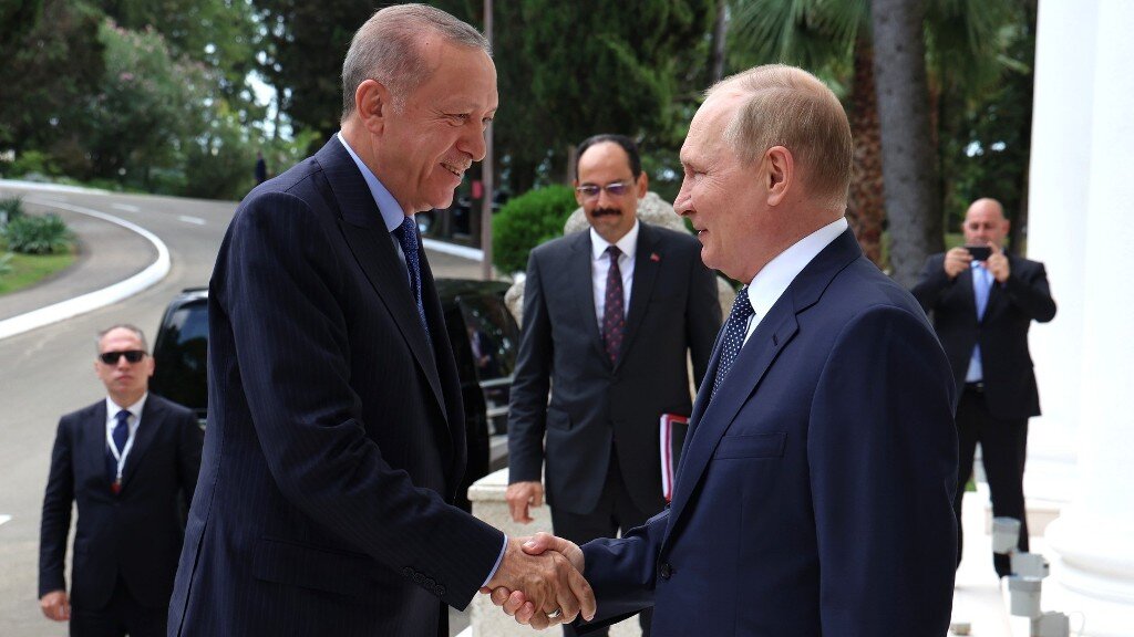 V. Putin en R. Erdogan. Foto van oop bronne.