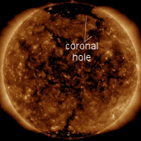 Корональная дыра  на Солнце