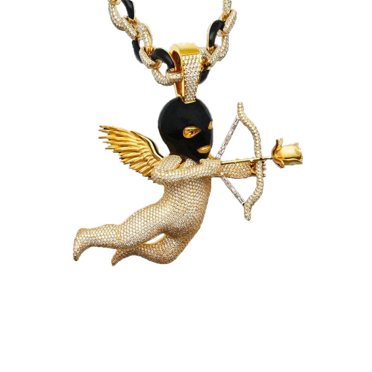 Drake Ski Mask Cupid Chain and Diamond ALYX Necklace