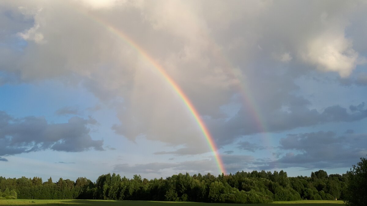 радуга, ехал с рыбалки,вот такая красота.