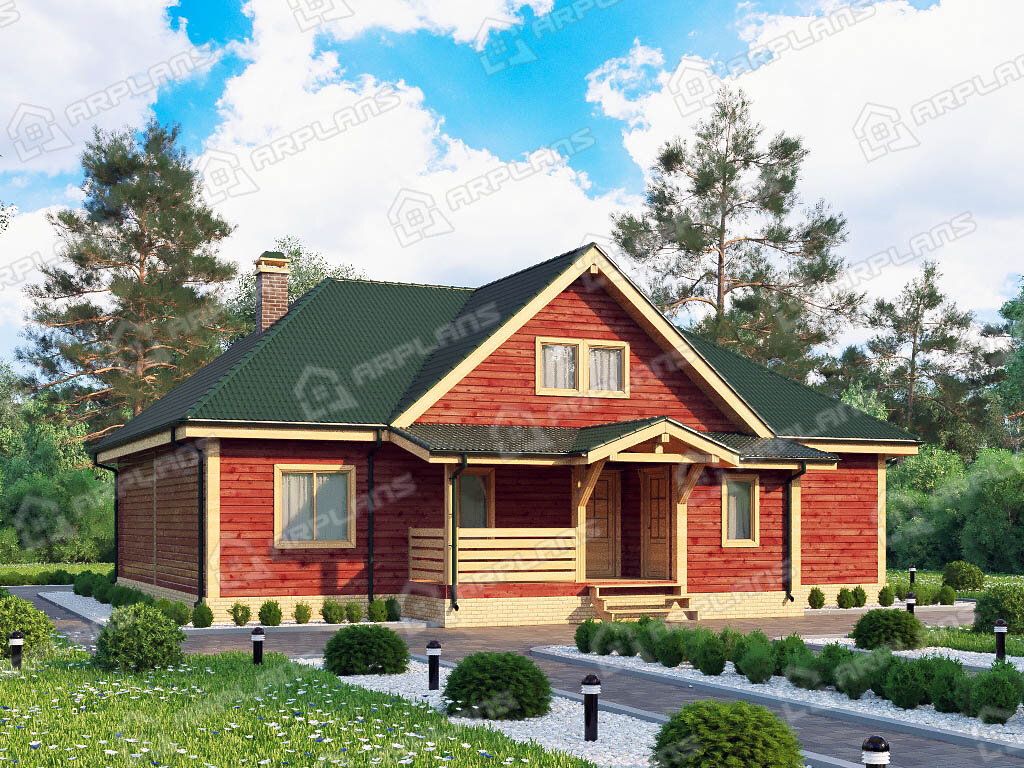 Фото 1 одноэтажного каркасного дома с 4 спальней. 150 кв м. Источник arplans.ru Проект И-046