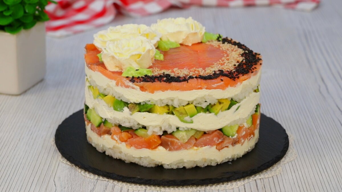 Суши торт филадельфия рецепт с фото пошагово
