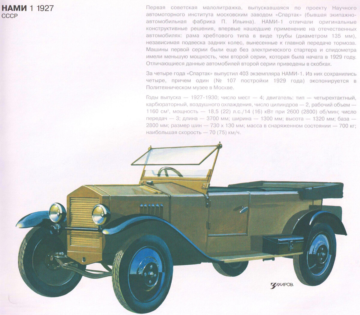 НАМИ-1. Рисунок из альбома «Александр Захаров. Рисунки Автомобилей».