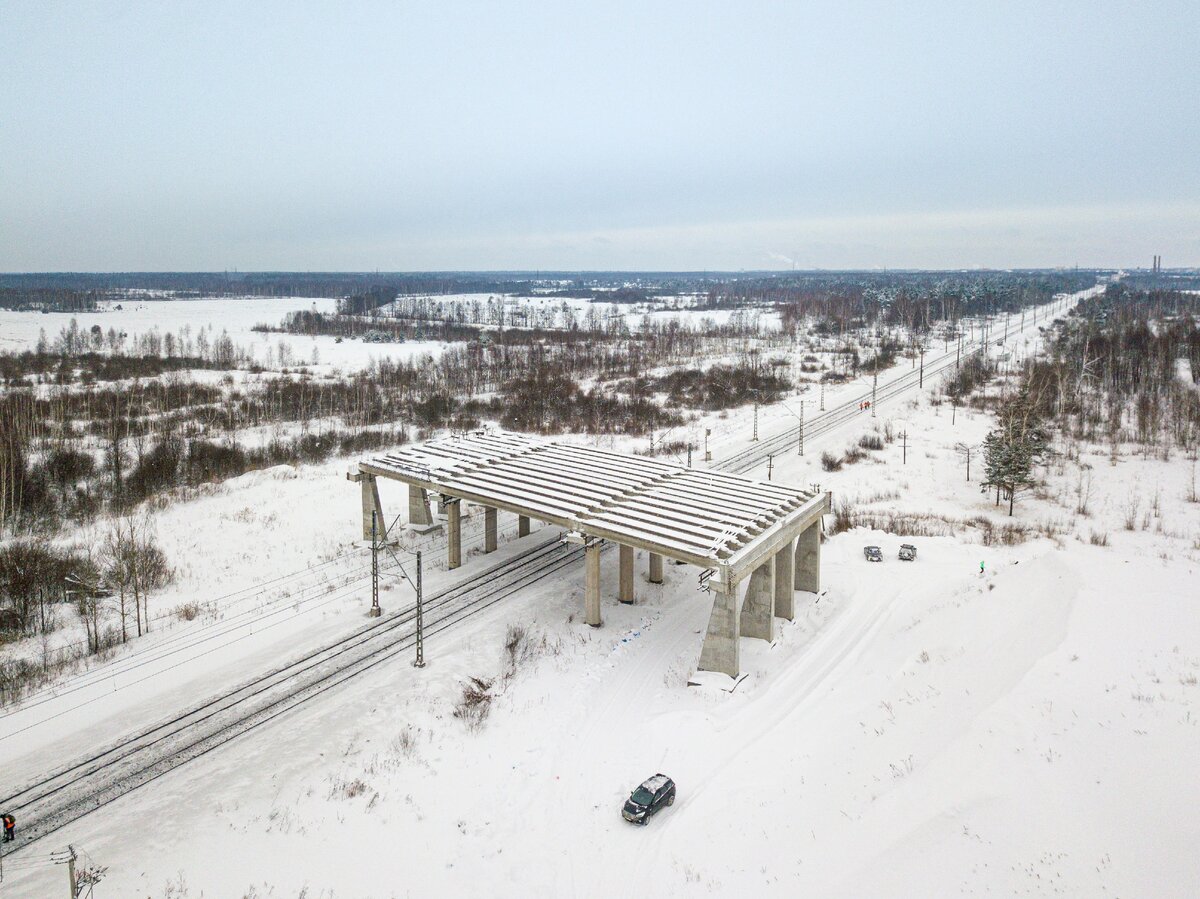 Путепровод Орехово-Зуевской объездной дороги, 22.02.2021, фото автора