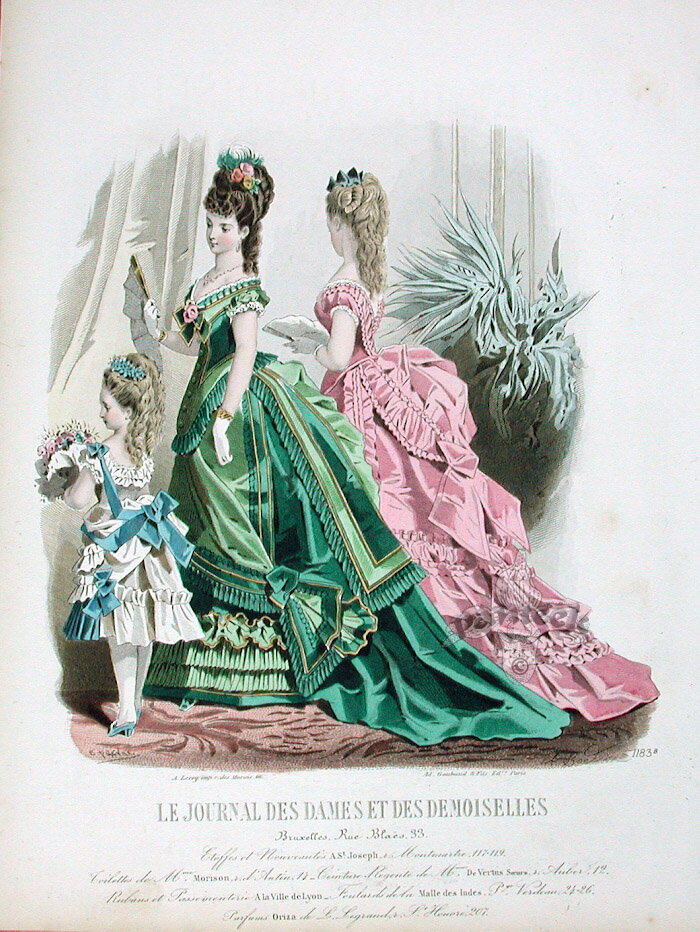 Бальные наряды, 1874-1875 годы.