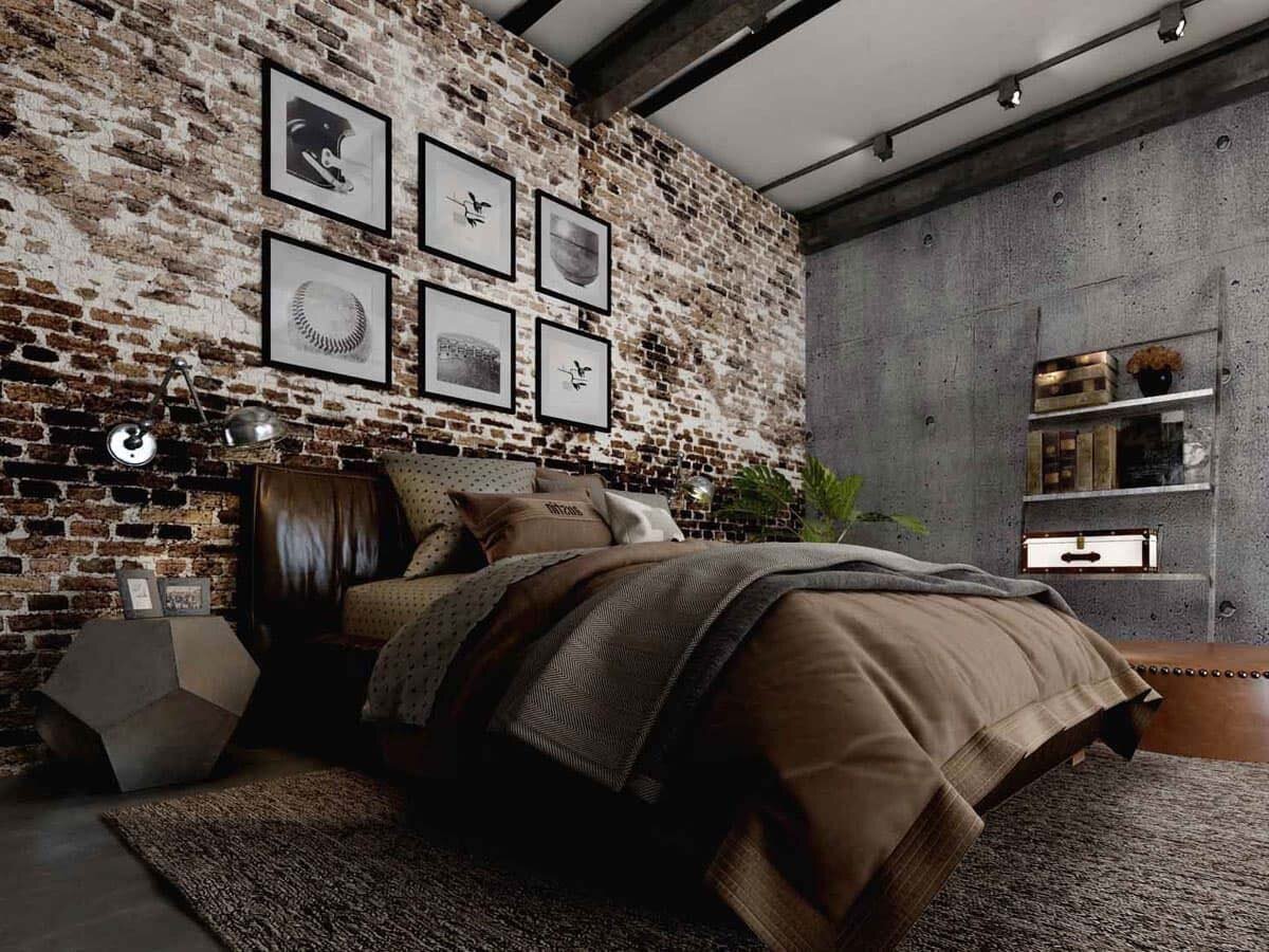 Гостиная и спальня в стиле лофт